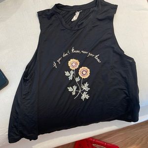 Spiritual gangster worn once! Size small black tank